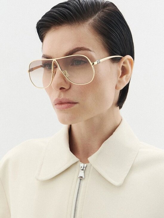 New Miu Miu MUA56S  5AK90L Gold Brown Women Sunglasses MUA 56S